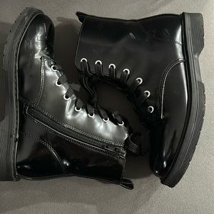 Black combat boots